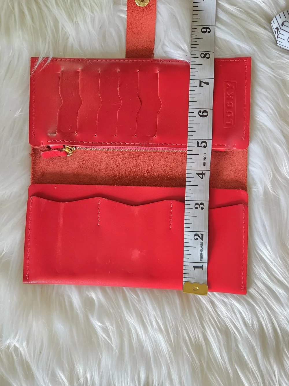 Women's Red Snap Leather Wallet - Unbranded